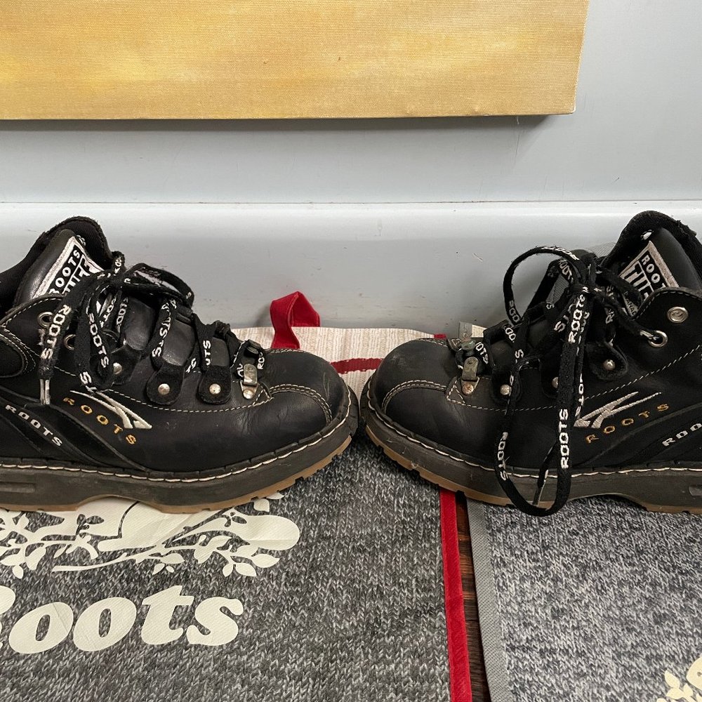 Roots Canada Tuff Black Combat Hiking Boots Women's Size US 6.5 EU37